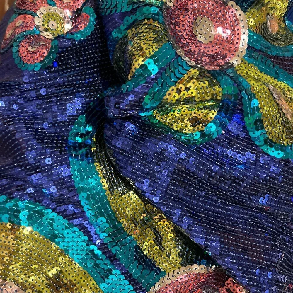 Justice SZ 14 Bright Sequin Dress Mod Flowers Dressy Party Special event Wedding